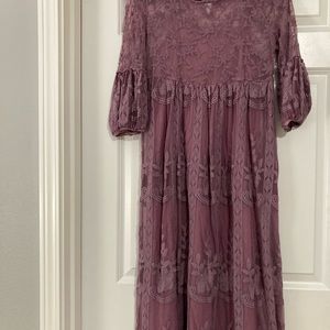 Long faded purple floral dress